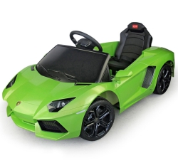  Lamborghini Aventador Kids 6v Electric Ride On Toy Car w/ Parent Remote Control - Green 