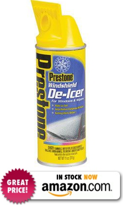 Prestone Windshield De-Icer Spray with Ice Scraper