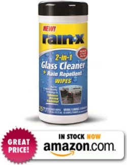 Rain-X 630022 Glass Cleaner and Rain Repellent Wipes